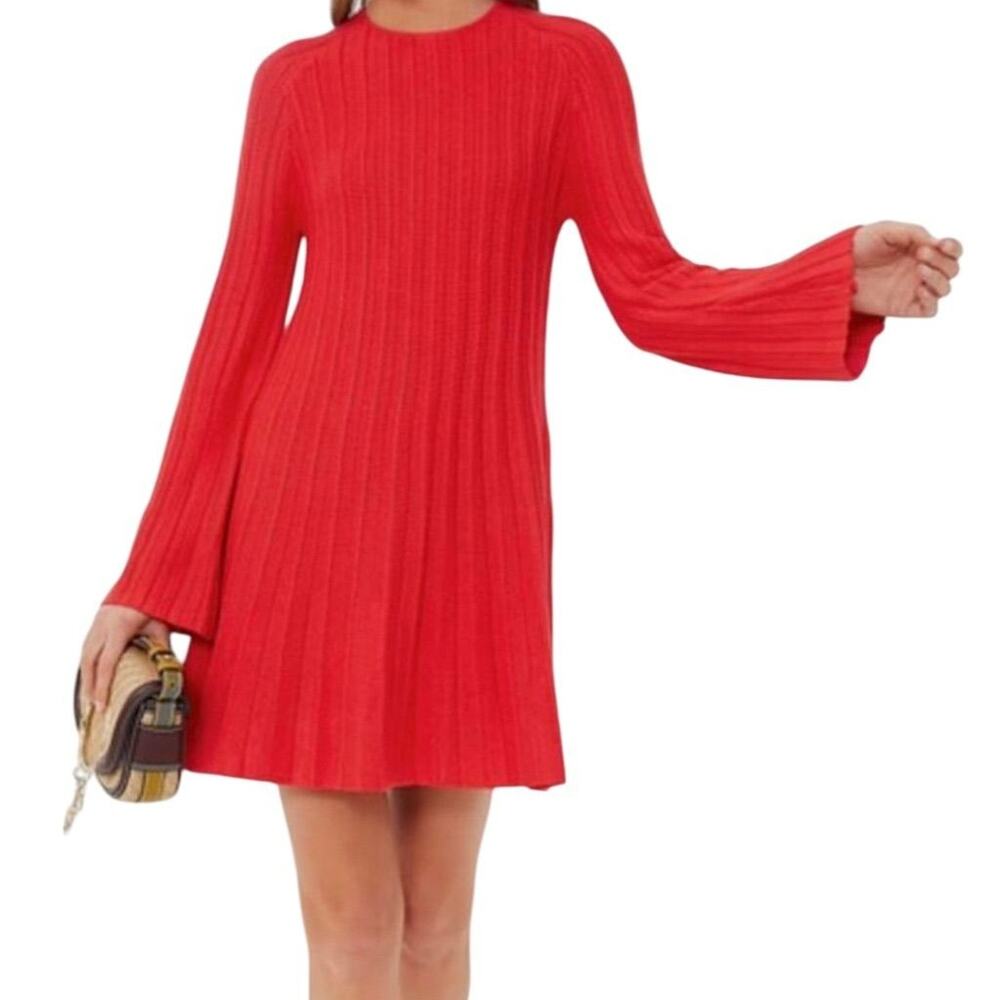Tuckernuck Red Ribbed A-Line Mini Dress